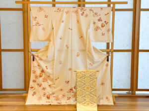ゑり善 訪問着 上品な暈しに花模様 着物 正絹 一つ紋